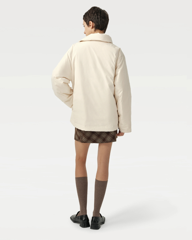 Unisex Asymmetric Puffer Jacket with Built-In Kangaroo Dog Pouch Carrier