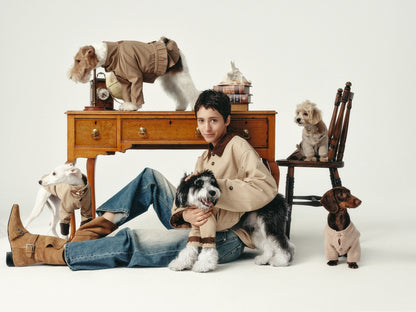 Unisex Trench Jacket with Built-In Kangaroo Pouch Dog Carrier
