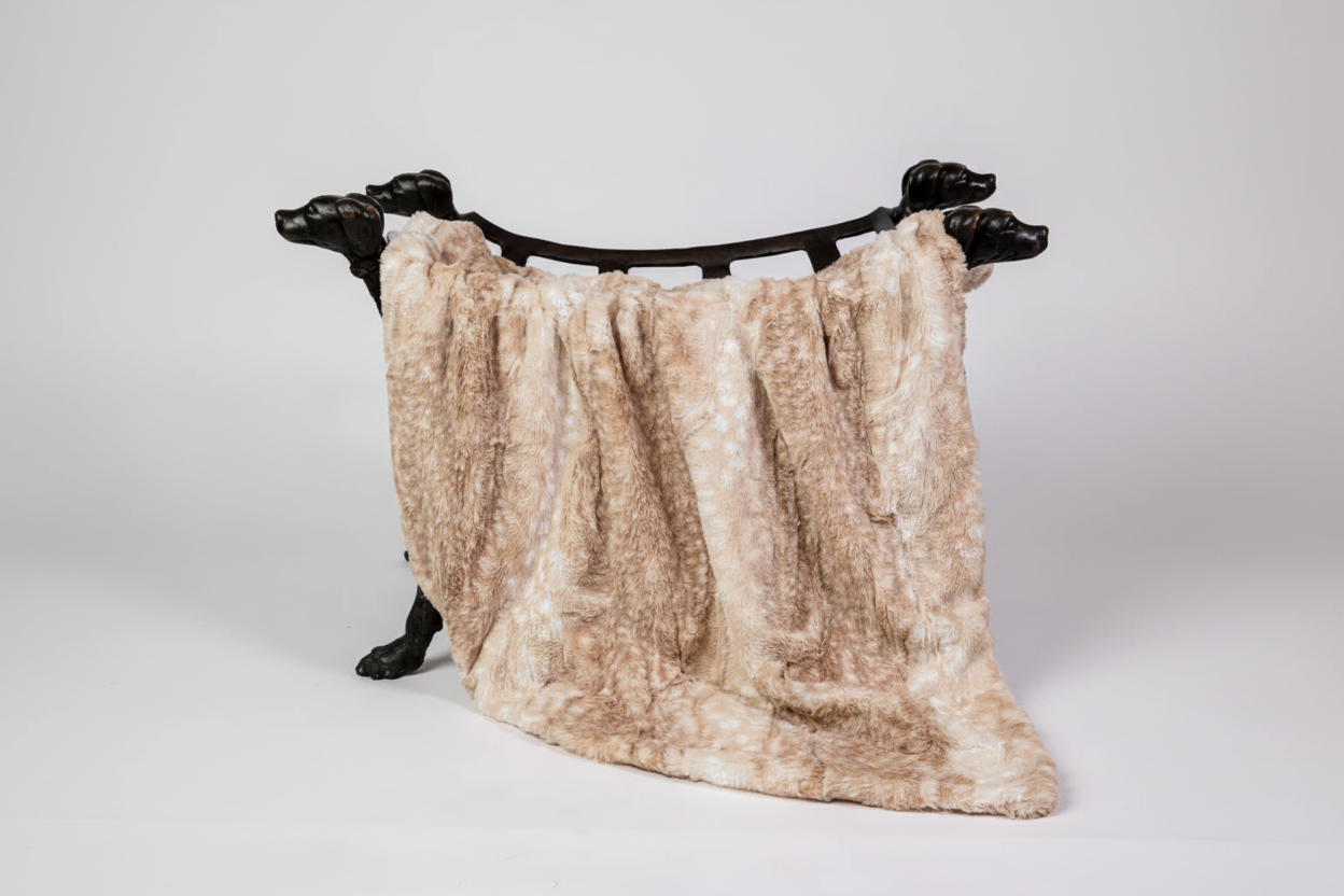 Furry Dog Blanket in Golden Fawn
