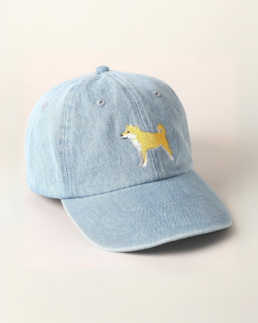 Shiba Inu Embroidered Denim Hat