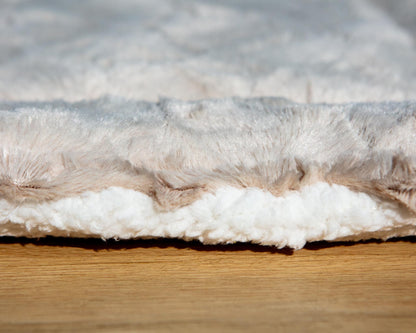 Minky Faux Fur Fleece Pet Napping Mat in Latte