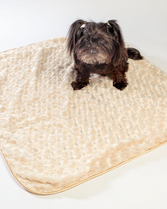 Rosebud Dog Blanket in Tan