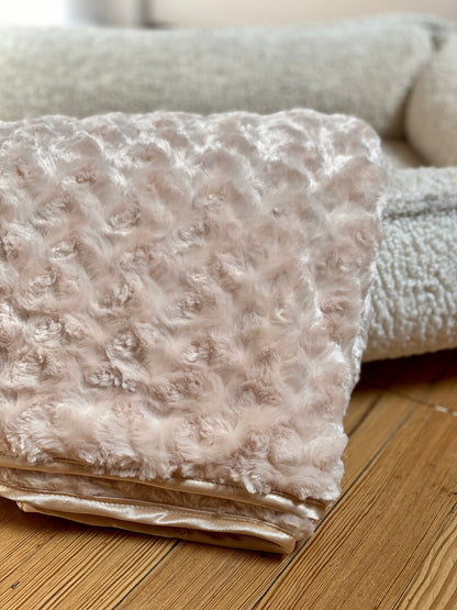Rosebud Dog Blanket in Tan