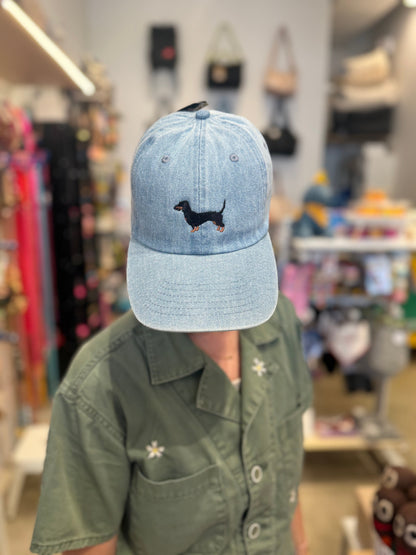 Dachshund Embroidered Denim Hat